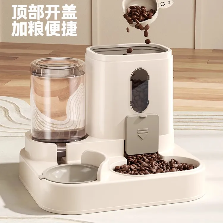 宠物猫咪自动喂食器饮水机狗狗喝水器一体机不插电防打翻水碗用品