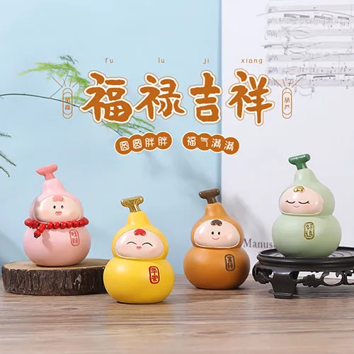 创意幸运小福禄潮玩桌面摆件家居工位可爱转运葫芦伴手礼礼品