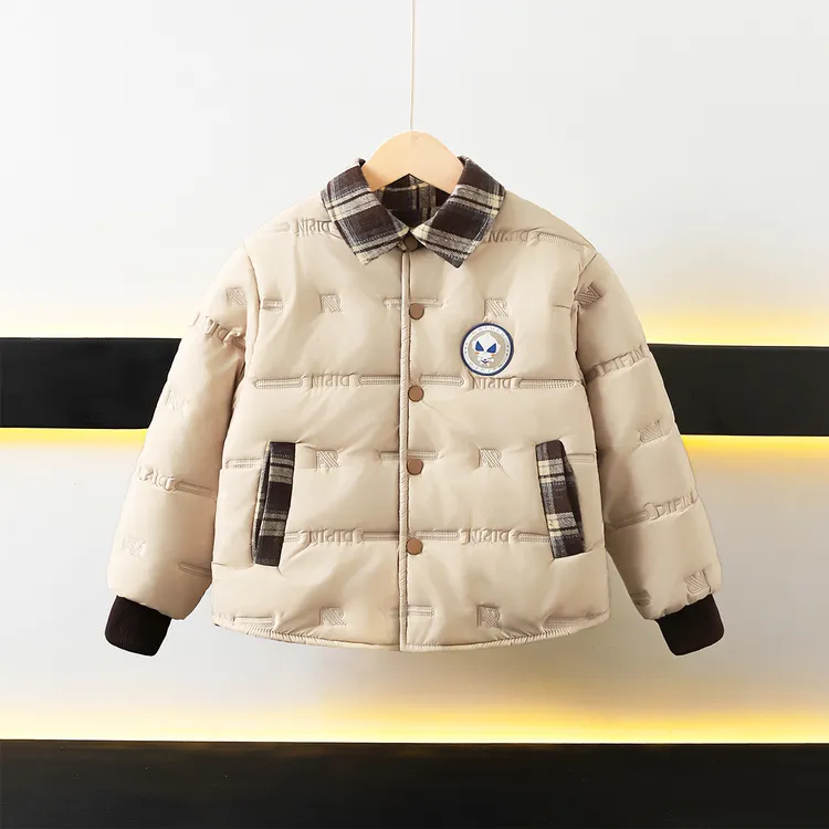 儿童夹棉加厚衬衣潮男童冬季保暖双面穿棉服外套2025时尚内搭童装