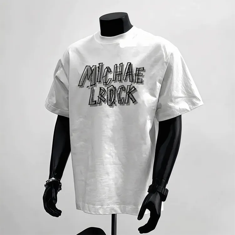 【重磅纯棉】短袖t恤男美式潮牌设计感字母印花圆领宽松半袖上衣ins