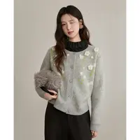 【谜秀】谜秀立体钩花毛衣衫复古加厚针织MXE91Z2836