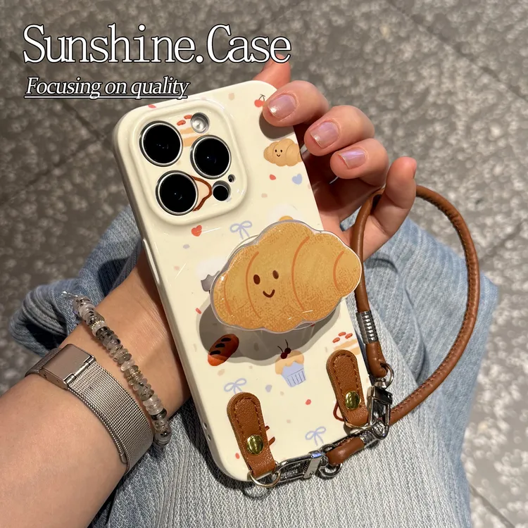 咖啡面包软壳适用苹果oppo华为vivo小米手机壳防摔全包ins