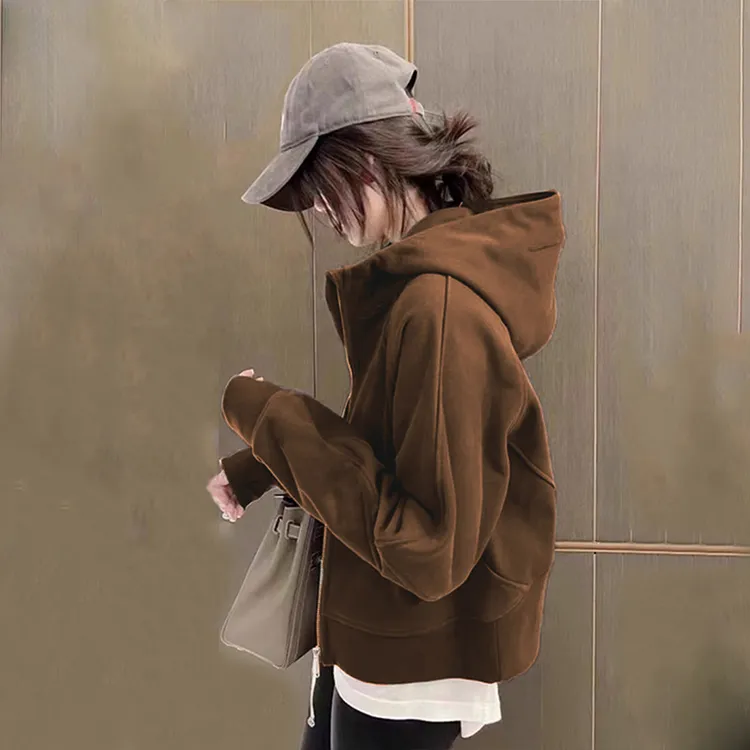 品牌正品卫衣短外套女春秋季2025新款休闲时尚连帽开衫短款上衣