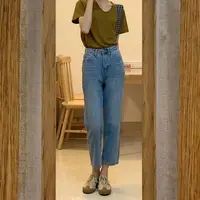 6225#复古直筒牛仔裤