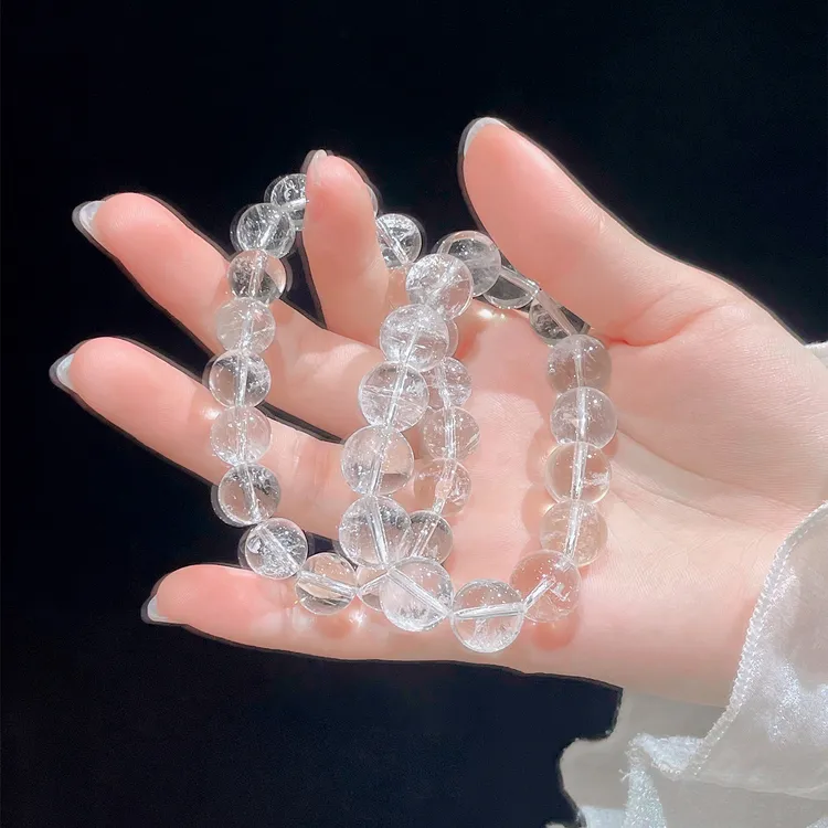 白昼集/白阿塞白水晶手串/情绪稳定冰透高级手链送女友礼物简约款