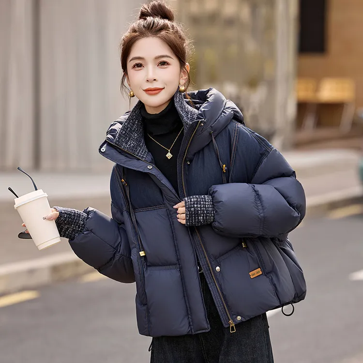 高级感短款羽绒服女2025冬季新款连帽时尚显瘦加厚保暖面包服外套