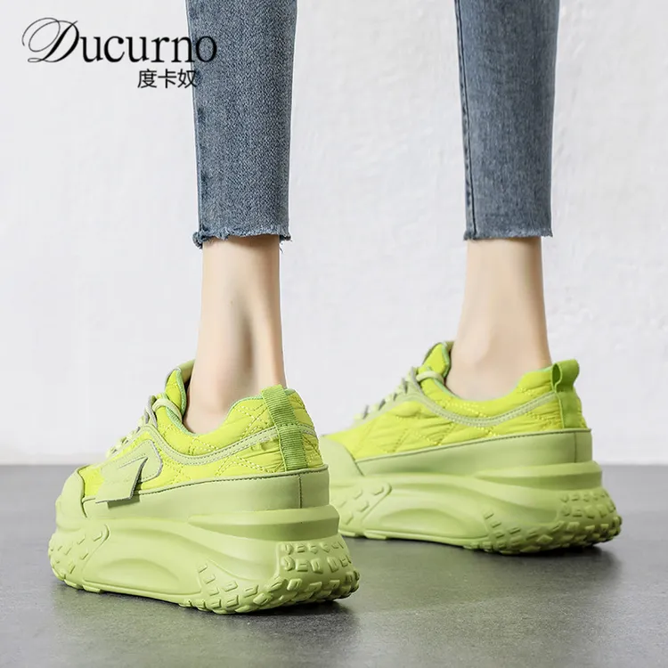 厚底夏季网面透气老爹鞋女2025新款百搭轻便阿甘鞋增高运动鞋板鞋