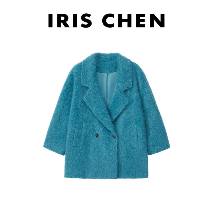 IRIS CHEN 爱琴海 2025秋冬“羊绒羊毛拉绒1120g”毛呢大衣25WT929