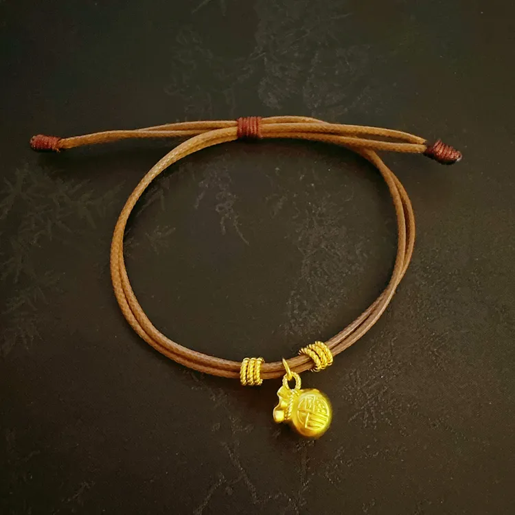 足金福袋绳艺手链