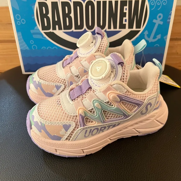  25夏季新款品牌机能鞋中童透气镂空纽扣运动鞋女童宝宝鞋BW8721