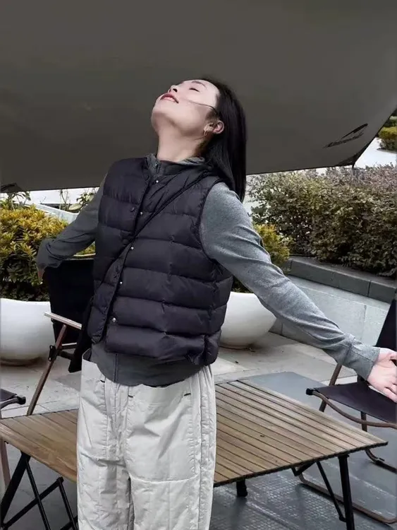 韩系时尚潮流保暖马甲棉服女冬季新款无袖宽松显瘦通勤百搭外套潮