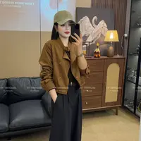 1984 精选【挪威街区】麂皮绒机车感炫酷时尚短外套