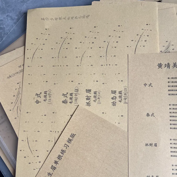 野生M临摹练习分解牛皮纸