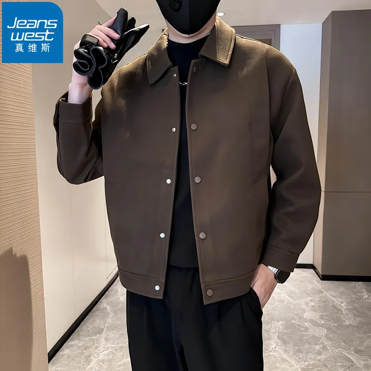 真维斯Jeanswest春秋季新款男士夹克外套高街潮牌时尚百搭复古帅