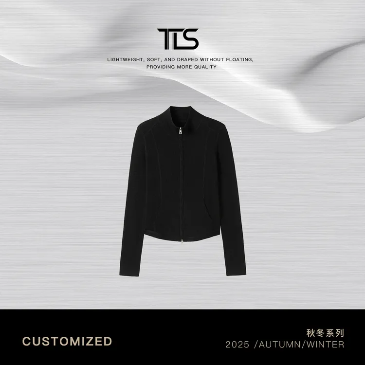TT【露露毛衫】18针扬子纱羊毛巨显瘦时尚修身拉链开衫外套MY5125