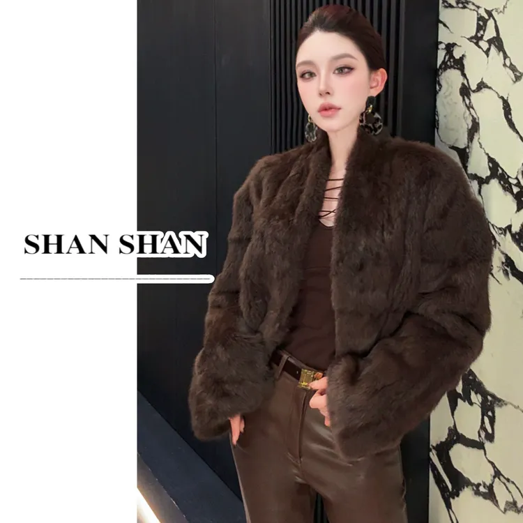 SS姗姗 秋冬高级时尚简约保暖兔毛毛皮草外套 50970163-1720