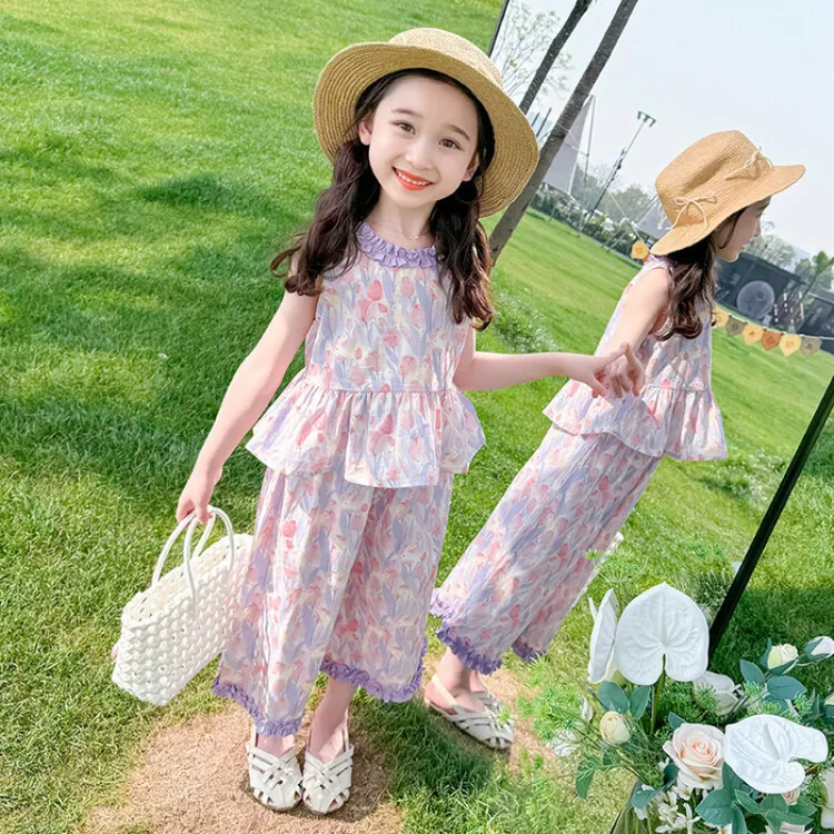 女童薄款新款宝宝夏季女宝夏季儿童两件女童儿童宝宝女童夏装套装