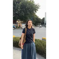 舒适百搭色织格纹后松紧腰半身裙MA5KZDZ0526