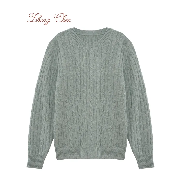 男士10羊绒90羊毛Treccia绞花双色针织衫 Y-M10169