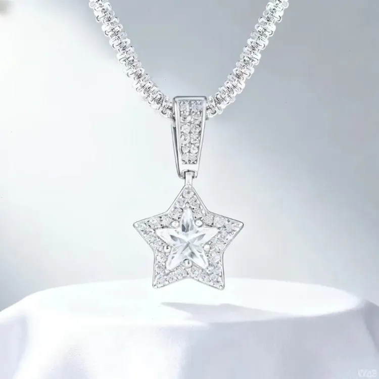 坠链均925银合成锆石 满钻爆闪精致小巧璀璨星语项链轻奢灵动时尚