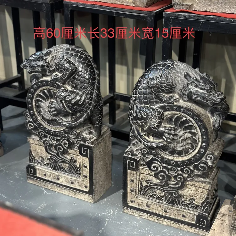 山西青石整石雕刻精品吸水兽抱鼓石门鼓石门口办公室商铺饭店