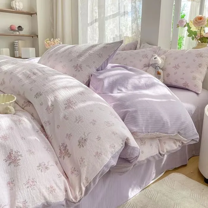 【新款 云纱棉】有氧提花四件套床单款单双人三件套透气被套