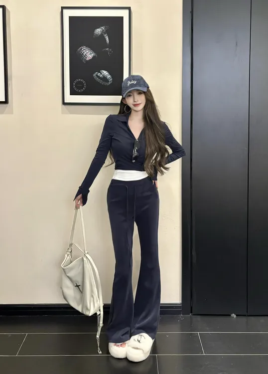 GUIDI GUDI【春风拂面】“79%天丝18%羊毛”绑带三件套套装/黄加蓝 
