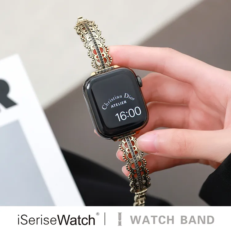 iserisewatch适用iwatchs11手表带s10苹果手表蕾丝花边镂空芭蕾风