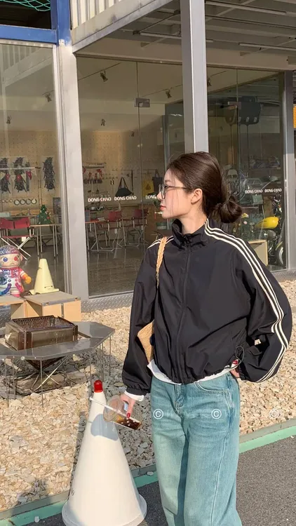 WEN 韩版休闲三条杠立领短外套WWW0277