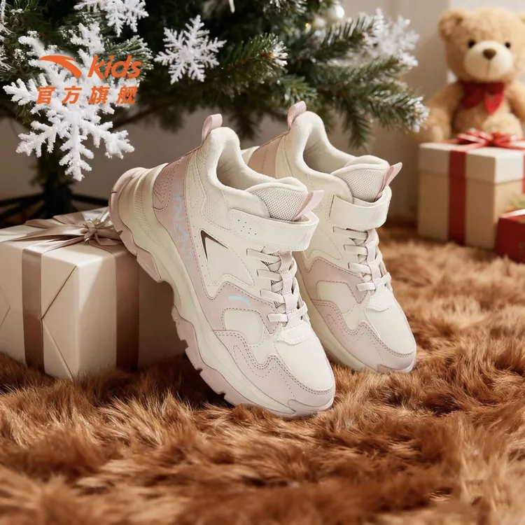 【山川Air丨加绒】安踏儿童棉鞋皮面防水防滑运动鞋二棉鞋大棉鞋