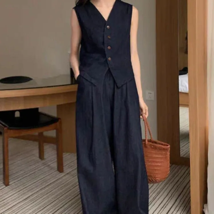 休闲裤女夏季薄款高腰宽松显瘦垂感阔腿拖地裤