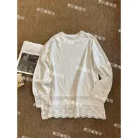 熙贝薇9 秋冬慵懒风拼接蕾丝花边设计加绒时尚休闲长袖T恤 G5575