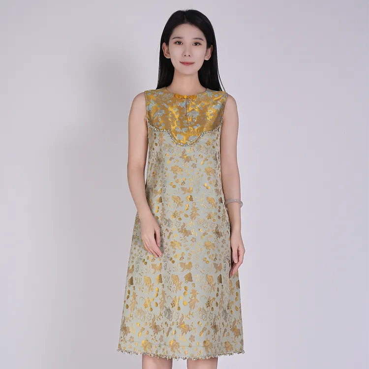 【大师系列-钱小萍宋锦】hcgn手工高定中式金玉满堂马甲HBSS050332