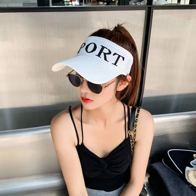 夏季针织女空顶帽韩版新款防晒太阳帽户外帽子遮阳网红春季鸭舌帽
