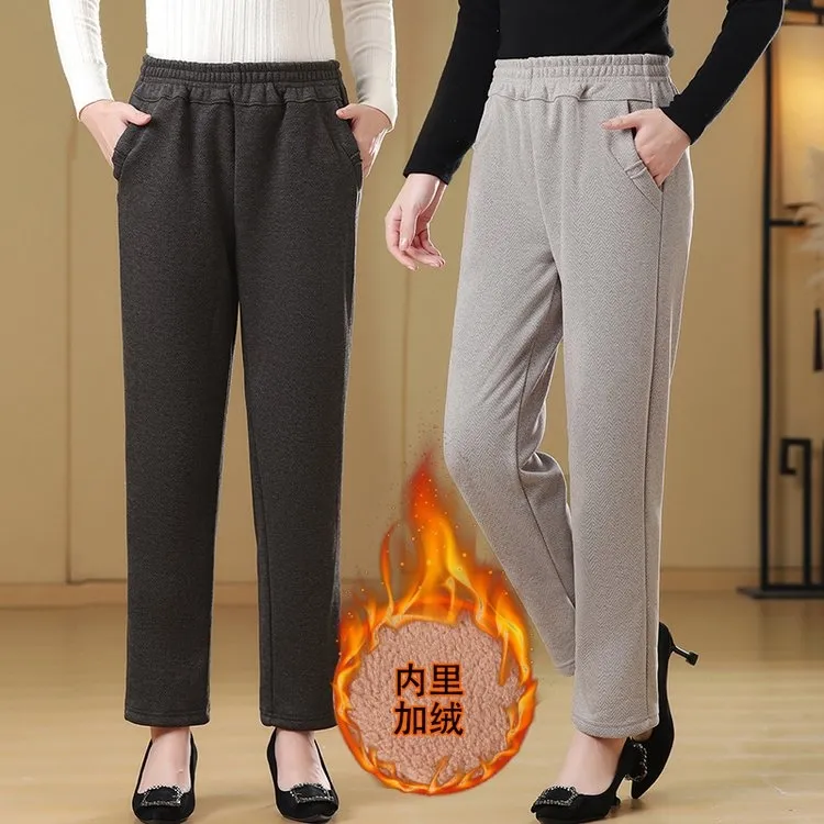 2568款冬季加绒加厚加肥加大中老年妈妈保暖裤女款能穿到240斤！