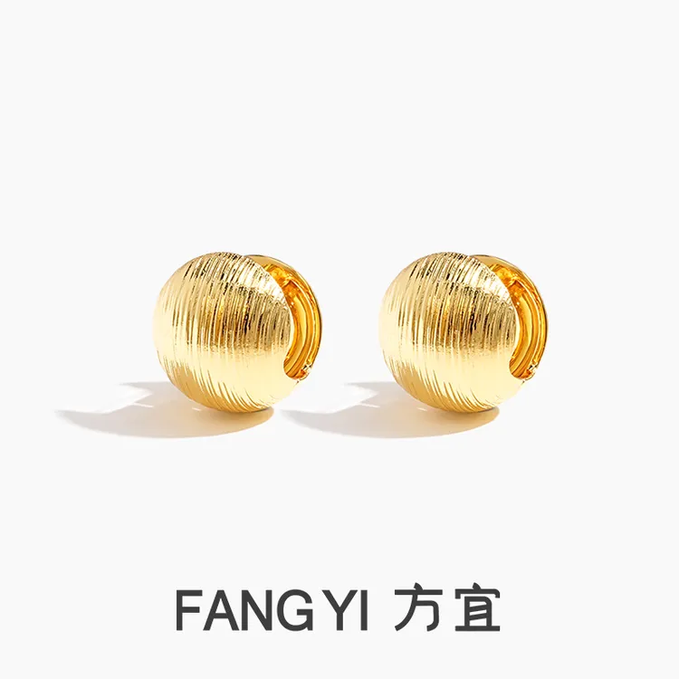 【小米推荐】铜合金耳饰 FANG YI方宜 时尚拉丝球耳扣耳饰 FY036