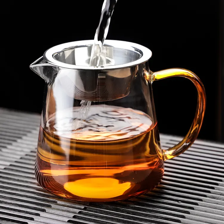 加厚玻璃公道杯带茶漏过滤茶水分离分茶器大小号加厚玻璃公杯泡茶