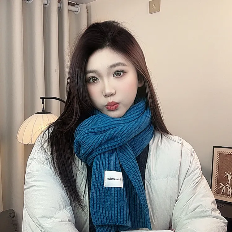 冬季新款围巾女冬季百搭情侣款男女同款围脖保暖韩版纯色针织学生