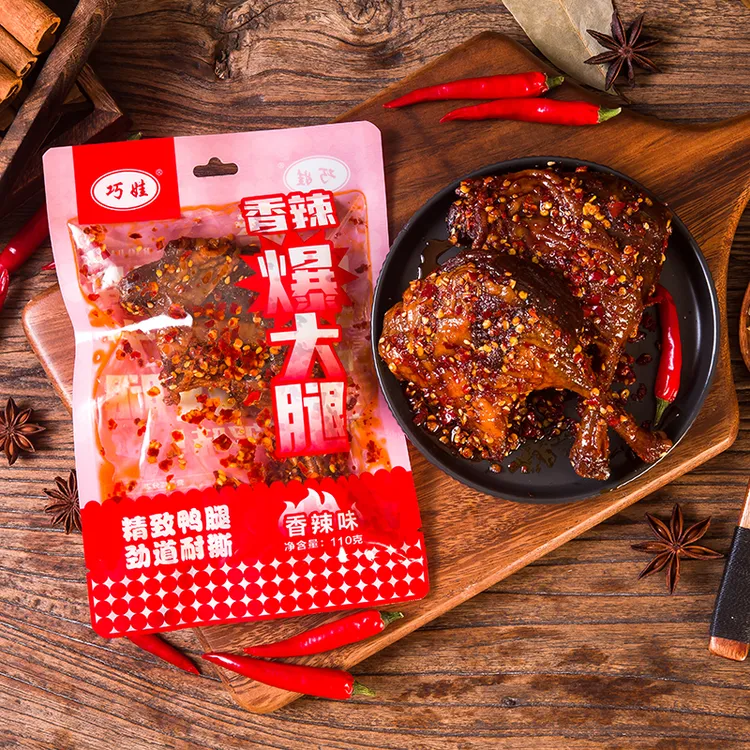 香辣爆大腿鸭腿先烤后卤开袋即食熟食香辣大鸭腿馋嘴零食