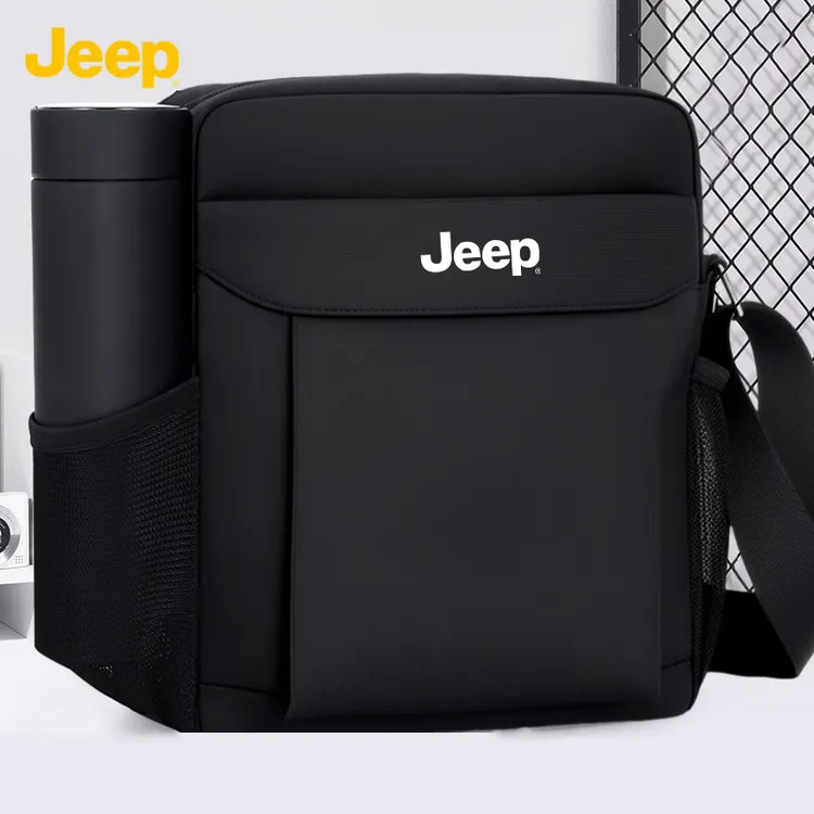 JEEP/吉普斜挎包男士大容量单肩包轻便通勤帆布包中青年休闲挎包