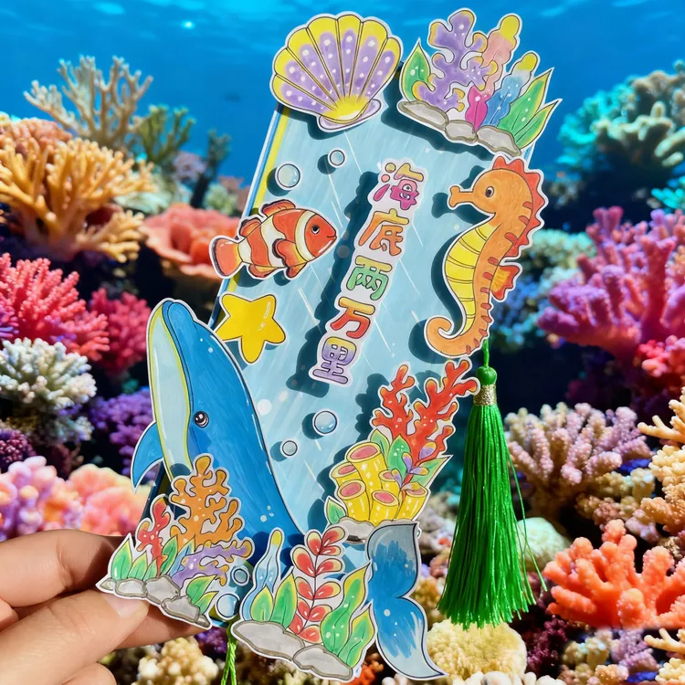 065海底世界两万里书签阅读书签立体书签自制古风读书节书签其他