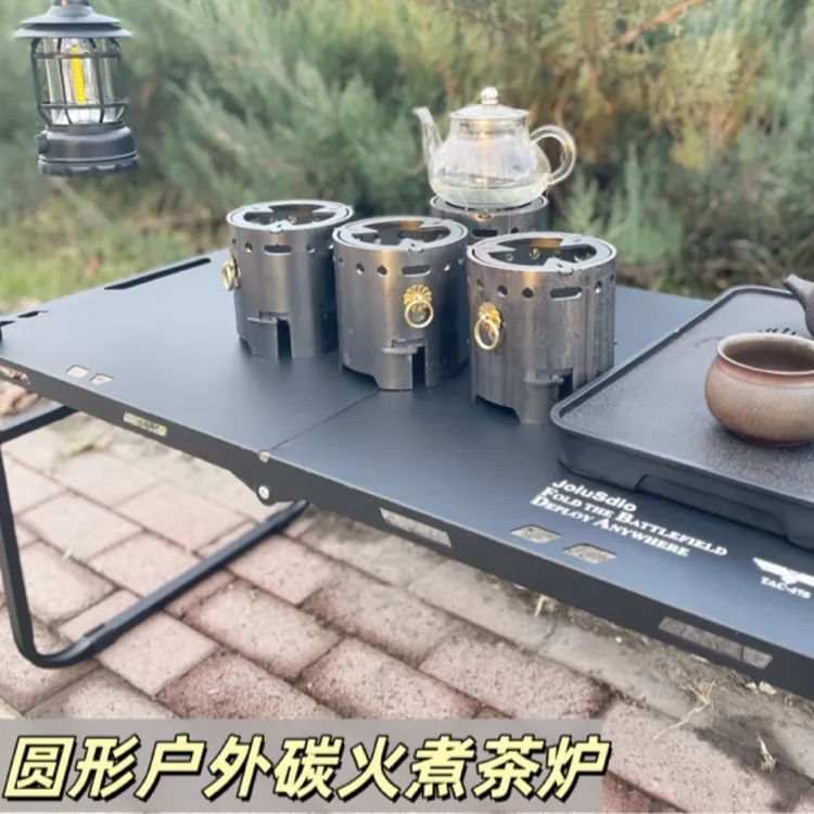 便携式户外气化小钢炮复古铸铁小圆炭火炉