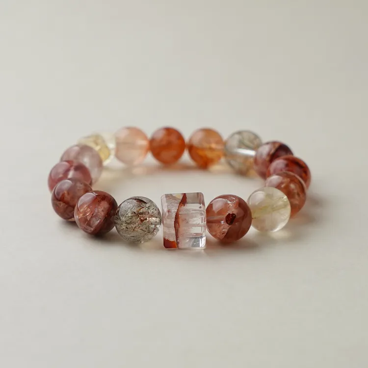 【锦鲤许愿池】随形锦鲤胶花配黑金超七单圈手串 多样性发其一