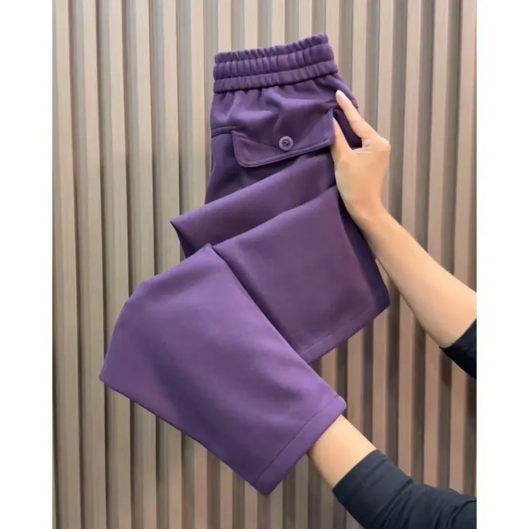 冬季新款九分休闲裤时尚减龄2025洋气显瘦百搭保暖显瘦小个子女裤