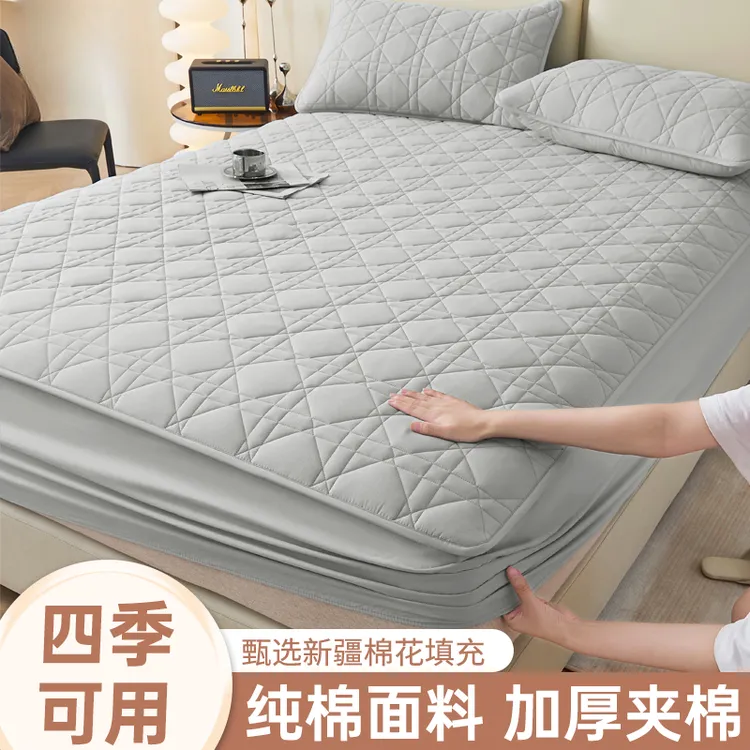 全棉床笠单件新疆棉花填充床罩套夹棉全包床垫保护套加厚透气亲肤