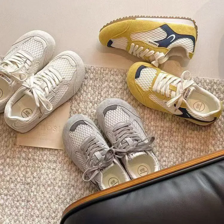 运动风中跟透气夏季时尚休闲鞋春季飞织欧若动感风