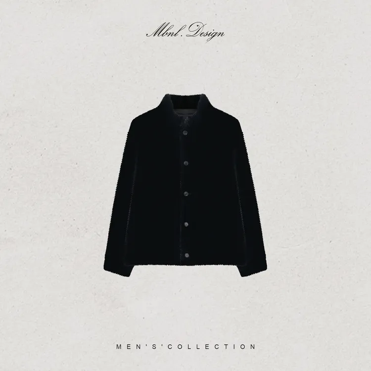 MBNL-F「Downy」秦磊男装100羊毛皮棒球领皮毛一体夹克LL-WWT0169