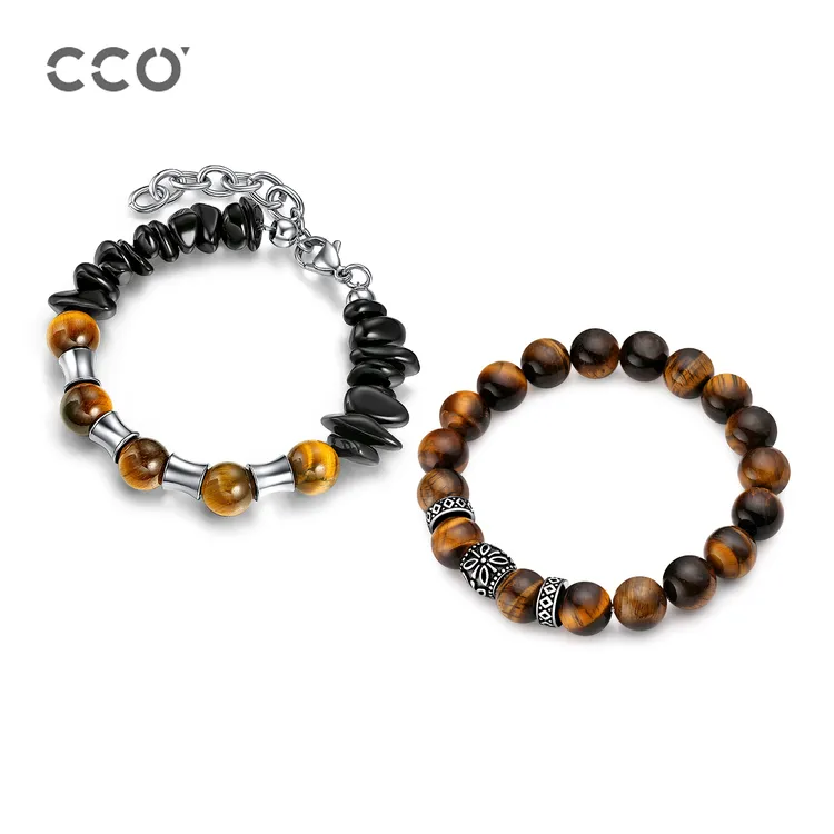Cirocco 合金仿水晶手链 手串两件套05男士手链叠戴组合小众礼物