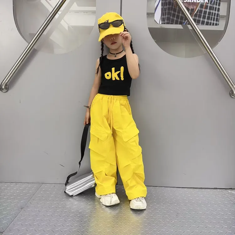 女童休闲套装2025新款夏季儿童洋气时髦工装裤无袖T恤时髦两件套