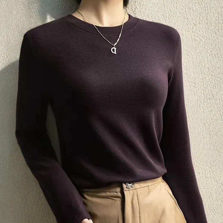女士秋冬时尚立领半高领打底衫修身显瘦气质纯色内搭长袖802百搭